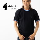 【訳あり】Gabicci メンズ クルーネックニット 半袖 ニットポロ ガビッチ ストライプ ティップライン ニット ネイビー レトロ モッズファッション ギフト トラッド