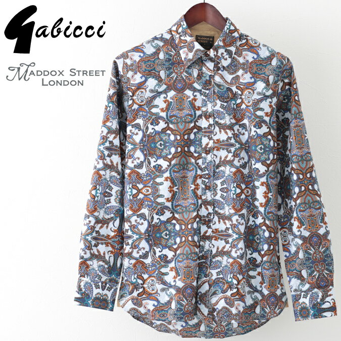 Gabicci メンズ 長袖シャツ ガビッチ ペイズリー Maddox Street London ストーム レトロ モッズファッション ギフト トラッド
ITEMPRICE