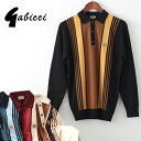 Gabicci メンズ セーター ガビッチ ストライプ ニット 4色 ブラック オート ネイビー カベルネ レトロ モッズファッション ギフト トラッド