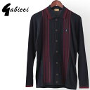 Gabicci メンズ カーディガン ガビッチ ストライプ ニット ネイビー プレッピー レトロ モッズファッション ギフト トラッド