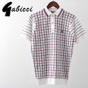 Gabicci メンズ ポロシャツ ポロ チェック ガビッチ ホワイト レトロ モッズファッション ギフト トラッド