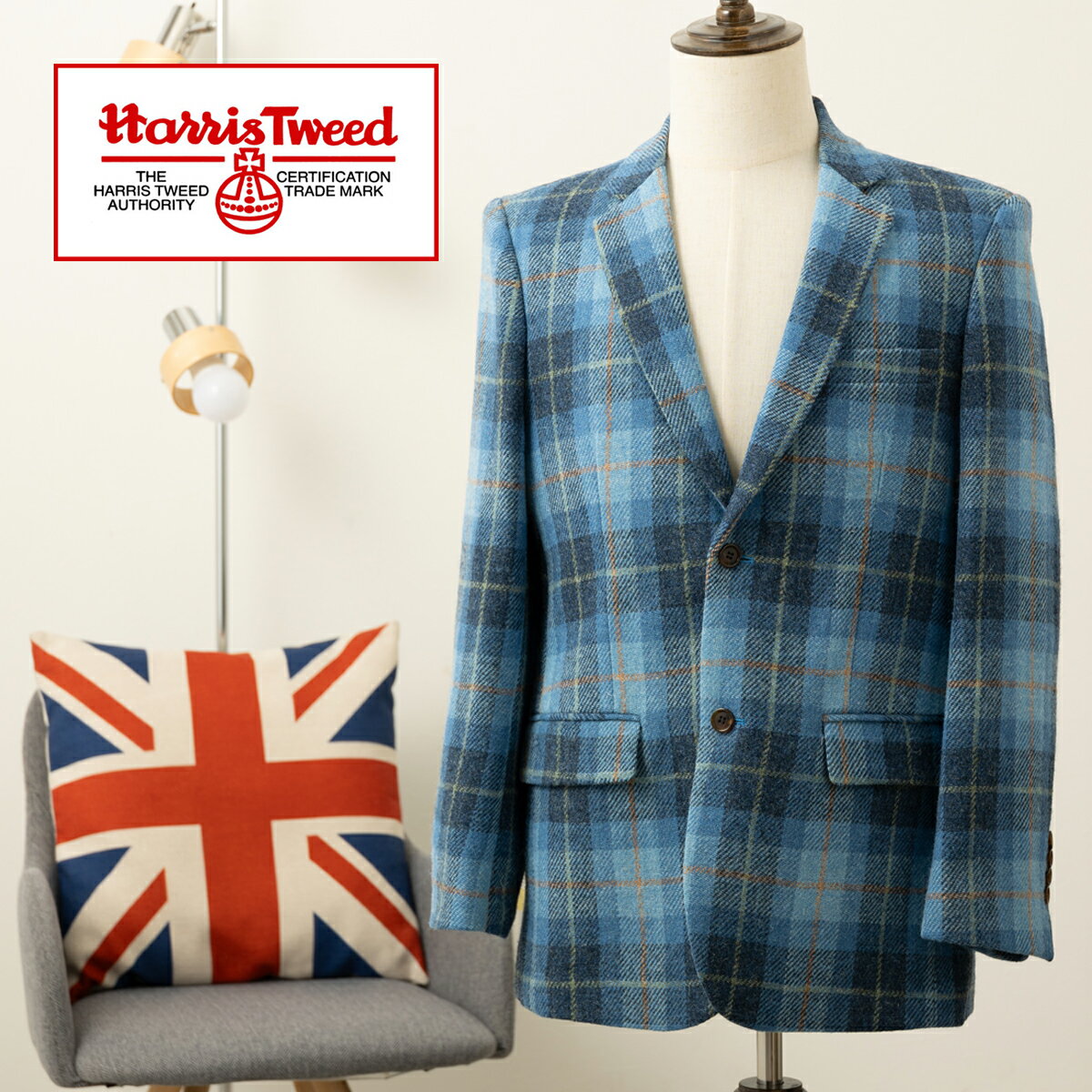 ハリスツイード メンズ ウールジャケット Harris Tweed Clothing チェック ター
