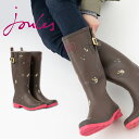 【訳あり】 Joules ジュールス 長靴 レインブーツ ラバーブーツ ウェリープリント WELLY PRINT ダークブラウン ニワトリ柄 レディース ギフト...