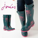 Joules ジュールス 長靴 レインブーツ ラバーブーツ ウェリープリント WELLY PRINT グリーン ピンク あじさい レディース ギフト トラッド