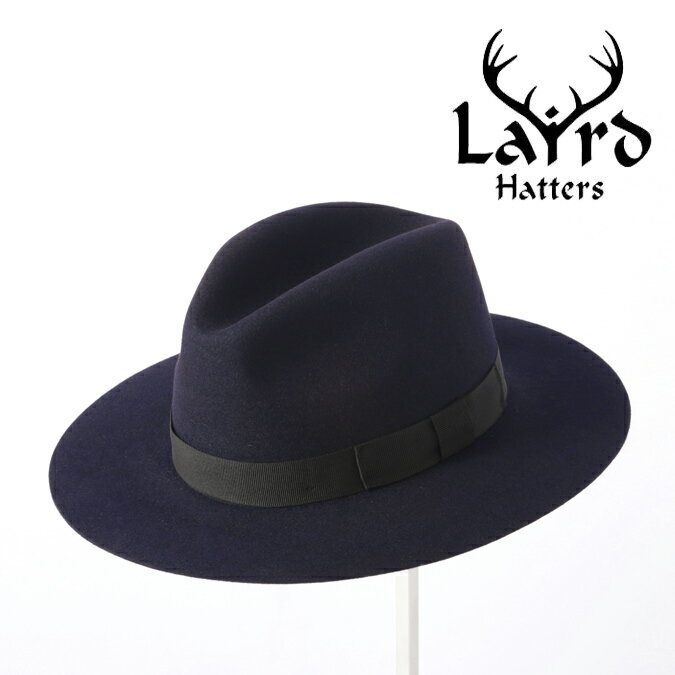 Laird Hatters メンズ フェドラハット ラビットウール 英国製 ウールハット レアードハッター 20s 折り畳み可能 Crushable Fedora 帽子 イギリス製 ネイビー レディース モッズファッション 紳士 ホワイトデー トラッド