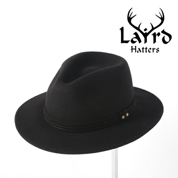 Laird Hatters メンズ フェドラハット 英国製 ウールハット フェルトハット レアードハッター 20s Hunter Fedora 帽子 イギリス製 ブラック レディース モッズファッション 紳士 ホワイトデー トラッド