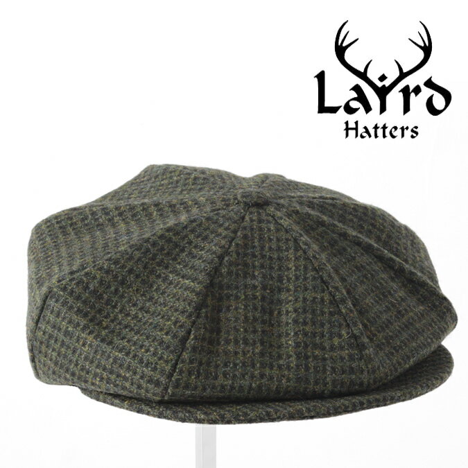 Laird Hatters メンズ キャスケット 英国製 ハンチング ウール ツイード ハンチング帽 レアードハッター Baker Boy Small Square ベイカーボーイ 帽子 イギリス製 ハンドメイド グリーン レデ…
