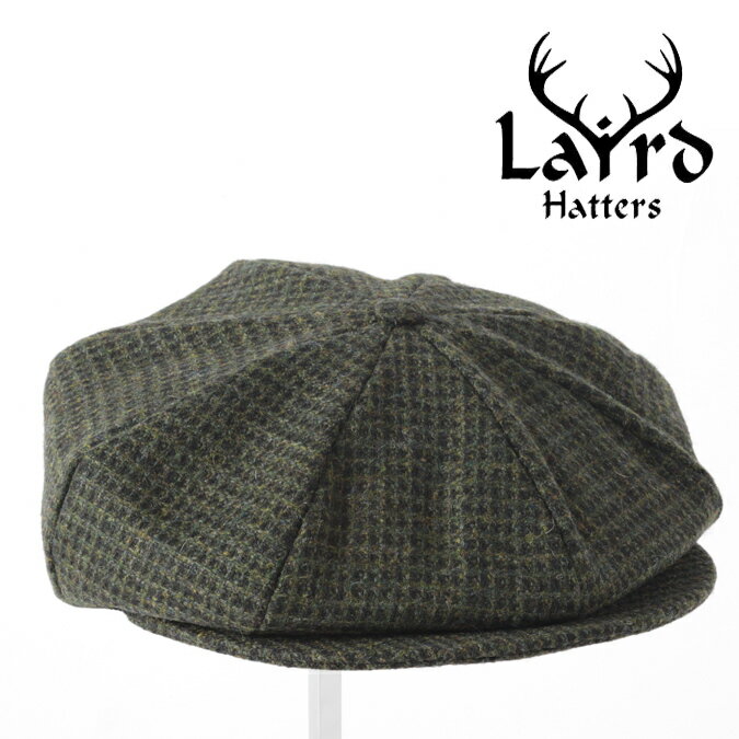 Laird Hatters メンズ キャスケット 英国製 ハンチング ウール ツイード ハンチング帽 レアードハッター Baker Boy Small Square ベイカーボーイ 帽子 イギリス製 ハンドメイド グリーン レディース モッズファッション 紳士 ギフト ホワイトデー トラッド