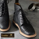 Loake England メンズ ブーツ ローク イングランド レザーシューズ 革靴 本革 ブローグダービーブーツ ウイングチップ メダリオン ショートブーツ ワークブーツ ブラック 英国王室御用達 F 3E FISHER カジュアル ビジネス ギフト トラッド その1