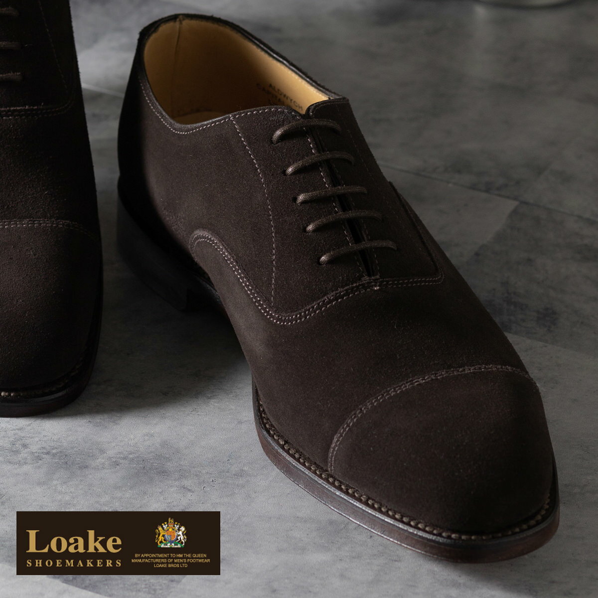 Loake England メンズ ローク イングランド 革靴 本革 レザーシューズ カーフオックスフォード ストレートチップ プレミアム ダークブラウン スウェード シューズ F 3E ALDWYCH アルドウィッチ ギフト トラッド