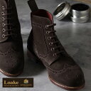 Loake England レディース ブーツ ローク イングランド レザーシューズ 革靴 本革 ウイングチップ メダリオン カーフブローグ シューズ ダークブ...