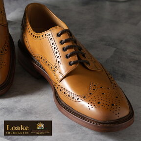 Loake England メンズ シューズ ロークイングランド 1880 レザーシューズ 革靴 本革 CHESTER プレミアム F 3E ウイングチップ タン ブラウン 英国王室御用達 メダリオン フルブローグ ビジネス フォーマル ギフト トラッド