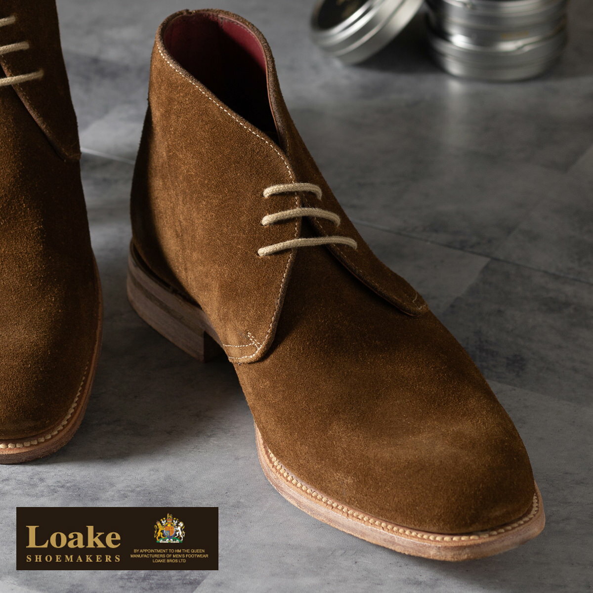 Loake England メンズ シューズ ロークイングランド チャッカブーツ ショートブーツ 革靴 本革 design Loake HIX G 4E タン ブラウン スエード スウェード 英国王室御用達 ビジネス フォーマル ギフト トラッド