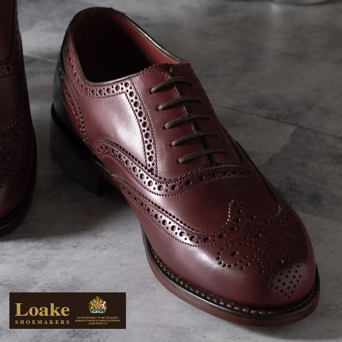 Loake England レディース レザーシューズ ロークイングランド 革靴 本革 ウイングチップ メダリオン VIV ブローグシューズ オックスフォード バーガンディ F 3E トラッド