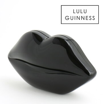 LULU GUINNESS ルルギネス クラッチバッグ 23x12cm Perspex Lips Black リップ ブラック パーティーバッグ マグネット レディース