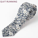 シルクネクタイ ナロータイ Quit Running フローラル フラワー 花柄 シルク ネクタイ ナロータイ ハンドメイド クイトランニング メンズ 英国ブラ...