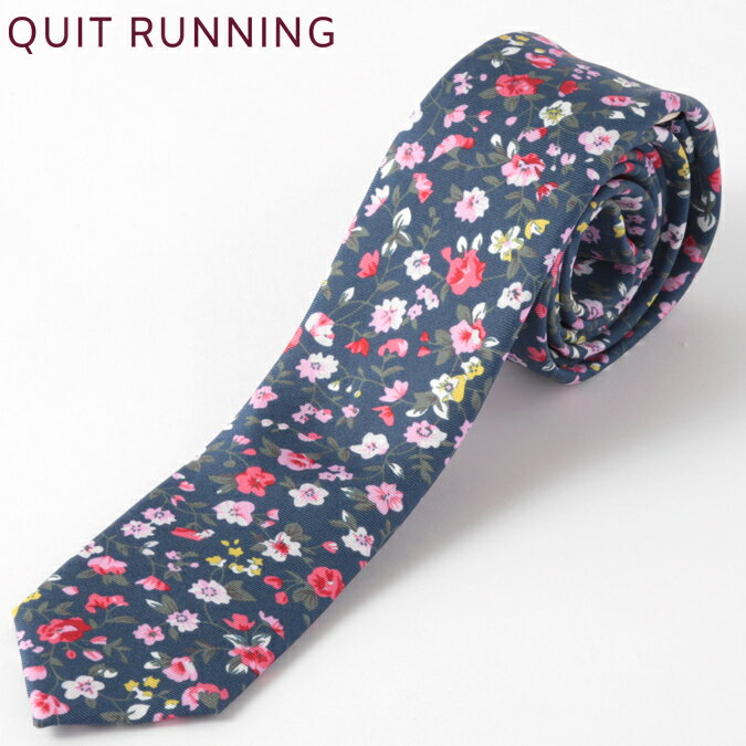 楽天CLOZEST モッズメンズレディースシルクネクタイ Quit Running フローラル フラワー 花柄 シルク ネクタイ ハンドメイド クイトランニング メンズ 英国ブランド ロック 個性的 音楽 男性向け ギフト 祝い 卒業式 トラッド