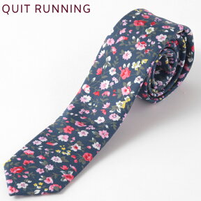 タイムセール シルクネクタイ Quit Running フローラル フラワー 花柄 シルク ネクタイ ハンドメイド クイトランニング メンズ 英国ブランド ロック 個性的 音楽 男性向け ギフト 祝い 卒業式 トラッド