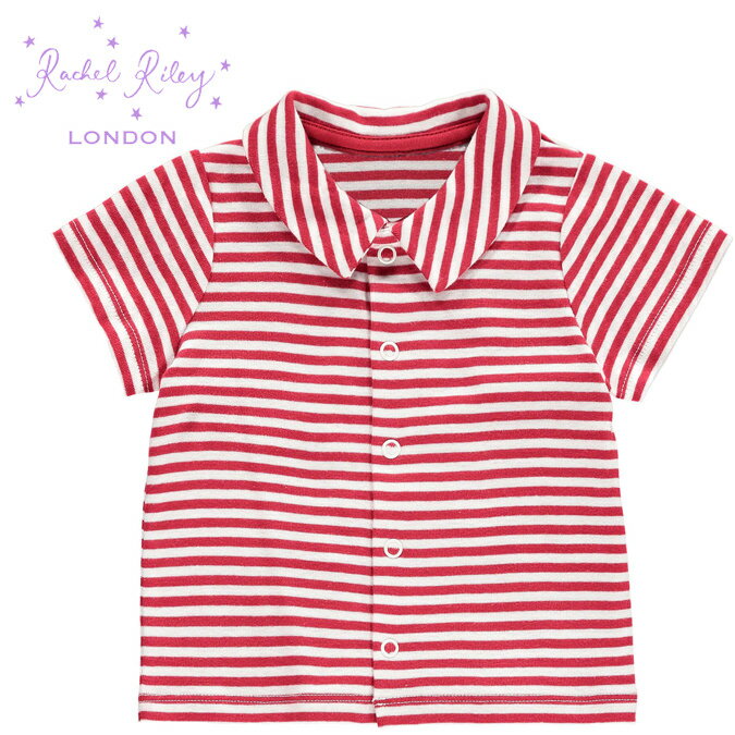 レイチェルライリー キッズ 子供服 シャツ ジャージー コットン 素材 ストライプ ボーダー Rachel Riley レッド 赤 英国王室 Stripe Jersey Shirt ギフト 誕生日 赤ちゃん トラッド