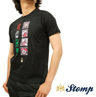ストンプ Stomp Tシャツ T シャツ From Italy with love ブラック Black モッズスクーター ロゴ コットン UK モッズ scm044black xs s m ギフト トラッド