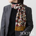 Tootal Vintage ユニセックス レーヨン スカーフ ゴールドレッド マルチカラー ペイズリー トゥータル ヴィンテージ オリジナル フリンジ レディ...