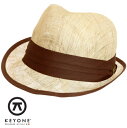 SALE セール KEYONE キーヨン 麦わら 帽子 ストローハット ストロー ハット 麦わら帽子 Corintias Natural Straw Hat ブラウン リボン ベージュ Beige メタルロゴ UK モッズファッション keycornatural ギフト トラッド