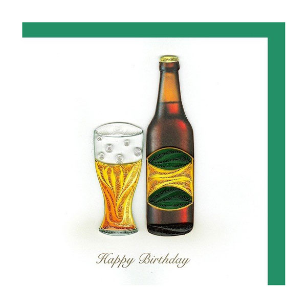 Quilling Card クイリングカード バースデーカード Beer Birthday お誕生日おめでとう ビール