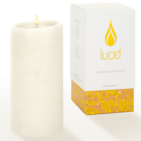 【期間限定40%OFF】 lucid(ルーシッド) リキッドキャンドル ピラーキャンドル 15cm ナチュラル/グレー/..