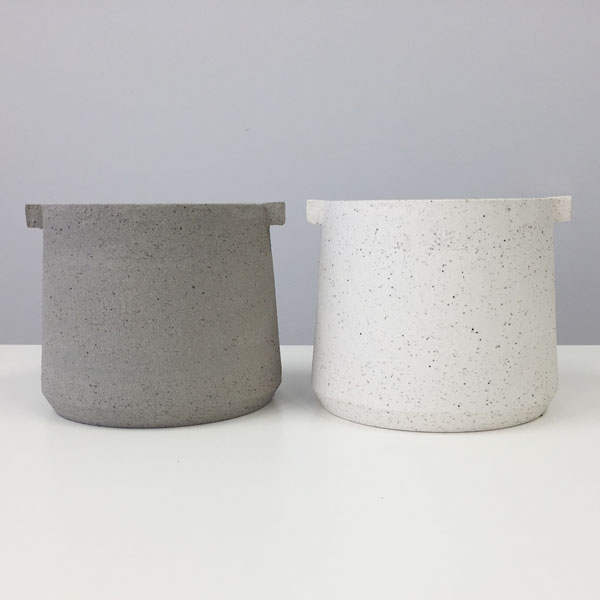 D&M(ディーアンドエム) オーキッドノブポット D17.5 ホワイト/グレー 5号 鉢カバー 鉢 鉢ポット フラワ..