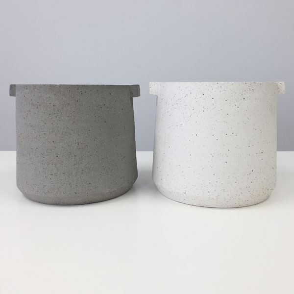 D&M(ディーアンドエム) オーキッドノブポット D19 ホワイト/グレー 6号 鉢カバー 鉢 鉢ポット フラワー..