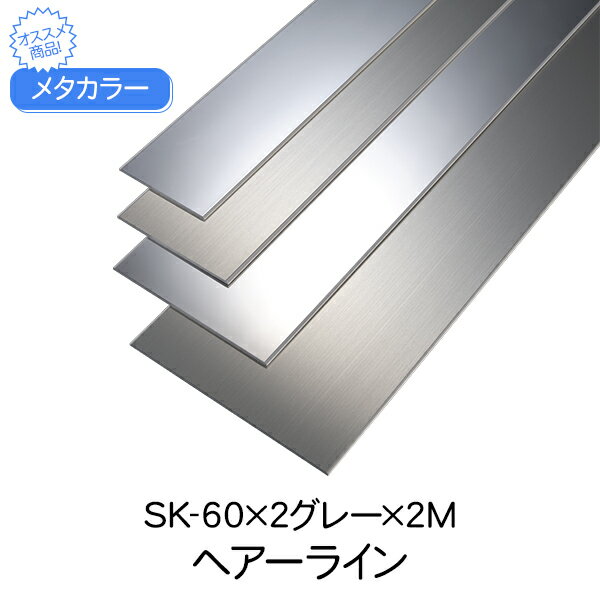 メタカラー 積水樹脂 セキスイ SK-60×2グレー 2m 