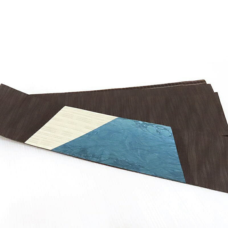 夏の男帯 紋紗織地 角帯 リバーシブル きりばみ紋 男着物 御仕立上り(3415)