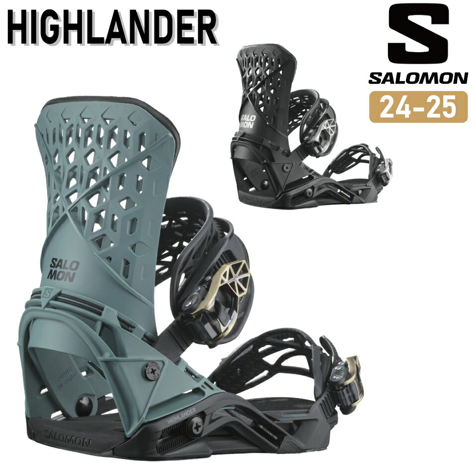 税抜定価　\48,000 《正規品・保証書付》 ★送料無料★ 【24-25 SALOMON HIGHLANDER】 HIGHLANDERは快適性と操作性を完璧なバランスで融合した、軽量で反応の良い、オールマウンテンライダーのためのビンディングです。サポート力のある3Dミニマムハイバックにレスポンスパッドを組み合わせ、正確なエネルギーの伝達を可能とし、ShadowFitが自然なブーツとの一体感と、高い快適性を一日中提供します。 SIZE：S / M COLOR：BLACK / SAGEBRUSH GREEN ※商品写真の色は、OS、ブラウザ、ディスプレイ、 などにより実際のものとは多少異なる場合があります。 ご了承の下さい。 ご予約受付期間にご注文のお客さまは 会社概要のご注意点の項目内【ご予約について】を 必ずご確認いただきますよう、お願い申し上げます。当店で取り扱う全ての商品は 安心の日本正規品です。