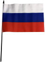 応援用 ハンディー フラッグ ロシア 国旗 15x22.5cm 小籏 ポール付き ブルー ホワイト レッド 青 白 赤