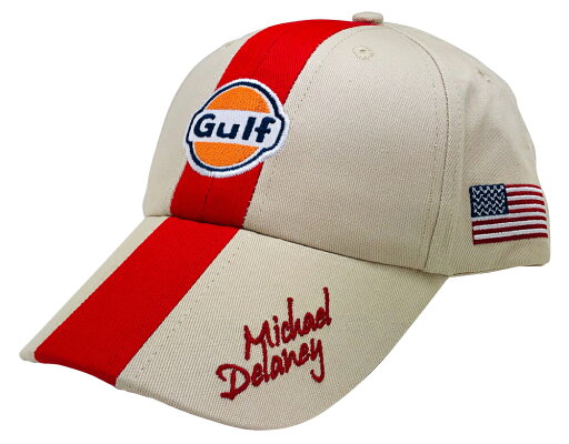 ガルフ Gulf M.DELANEY モータースポーツ ベースボール キャップ サンドベージュ レッド 帽子 ガルフ Gulf M.DELANEY モータースポーツ ベースボール キャップ サンドベージュ レッド 帽子