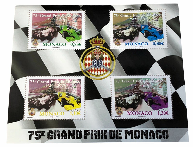 モンテカルロ 限定 1929-2017年 モナコGP 75周年 切手 シート