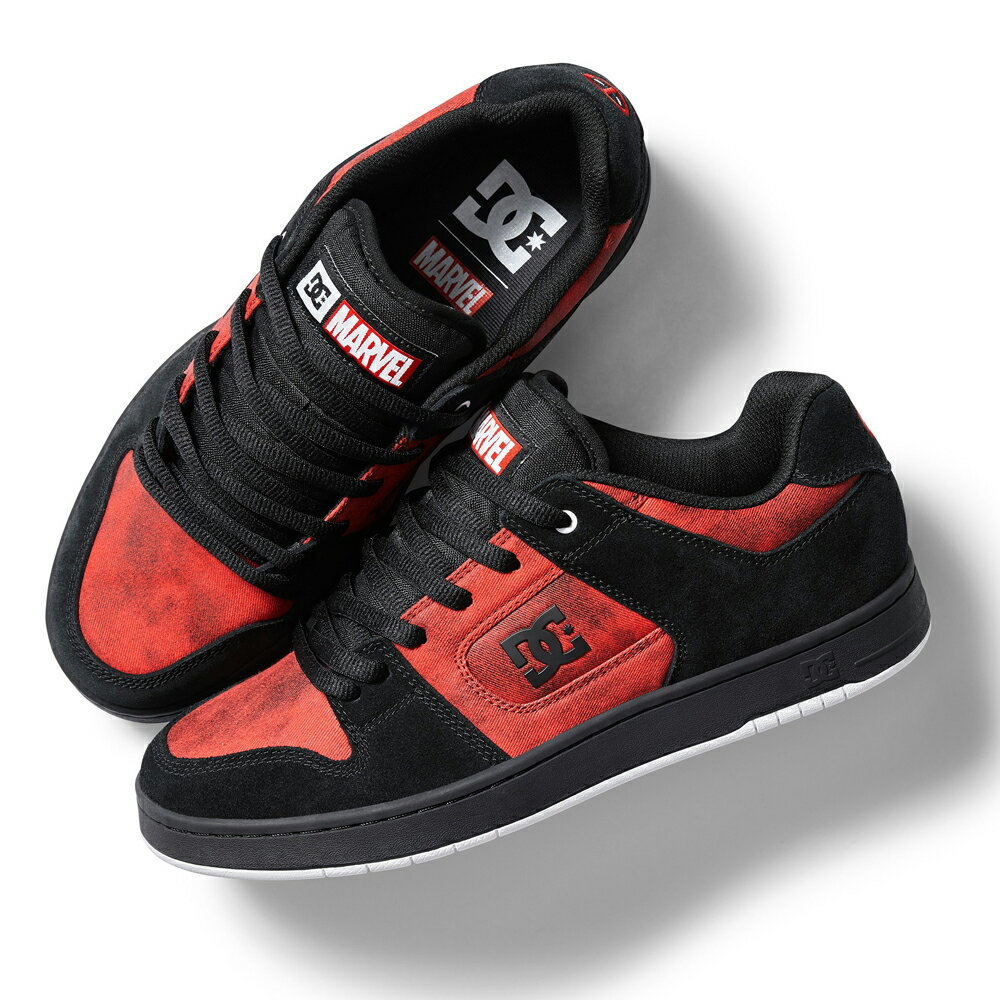 ディーシーシューズ スニーカー DC SHOES × MARVEL デッドプール コラボ MANTECA 4 シューズ レッド ブラック ロゴ 靴 赤 黒 アメコミ マーベル