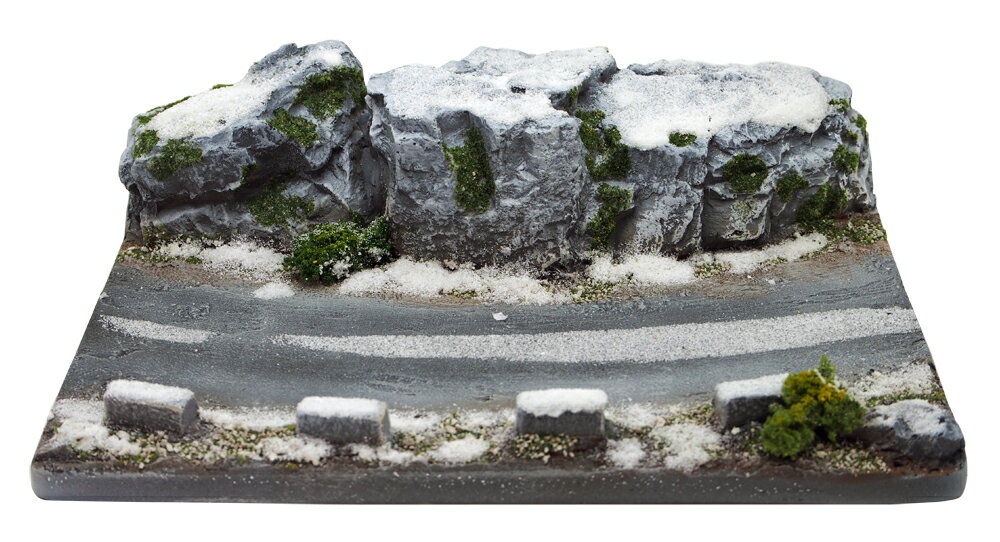 リアルプロダクト 1/43スケール ジオラマ Grey rocks covered with snow 灰色の岩 カーブ 雪 積雪 ディスプレイ インテリア ドールハウス 模型 ミニチュア