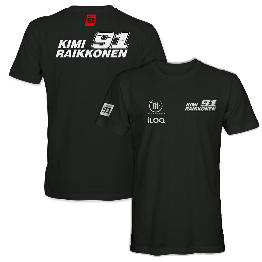 NASCAR キミ ライコネン オフィシャルプロジェクト「91」TRACK HOUSE Tシャツ ブラック 黒 公式 オフィシャル