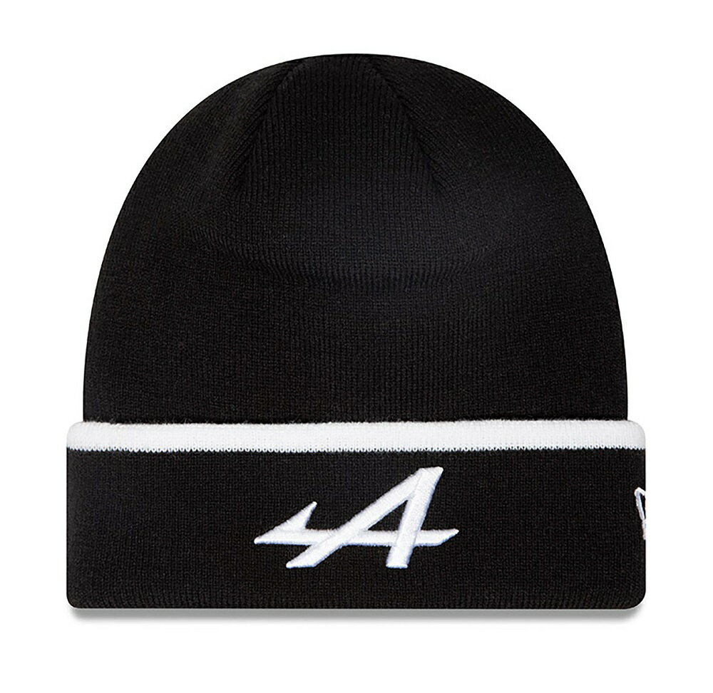 ニューエラ ニット帽 メンズ アルピーヌ F1 チーム NEW ERA ストライプ カフ ビーニー / ブラック 公式 F1 Alpine ニット帽
