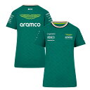 【レディース】 2024 アストンマーチン アラムコ F1 チーム Tシャツ グリーン 半袖 緑 公式 オフィシャル F1