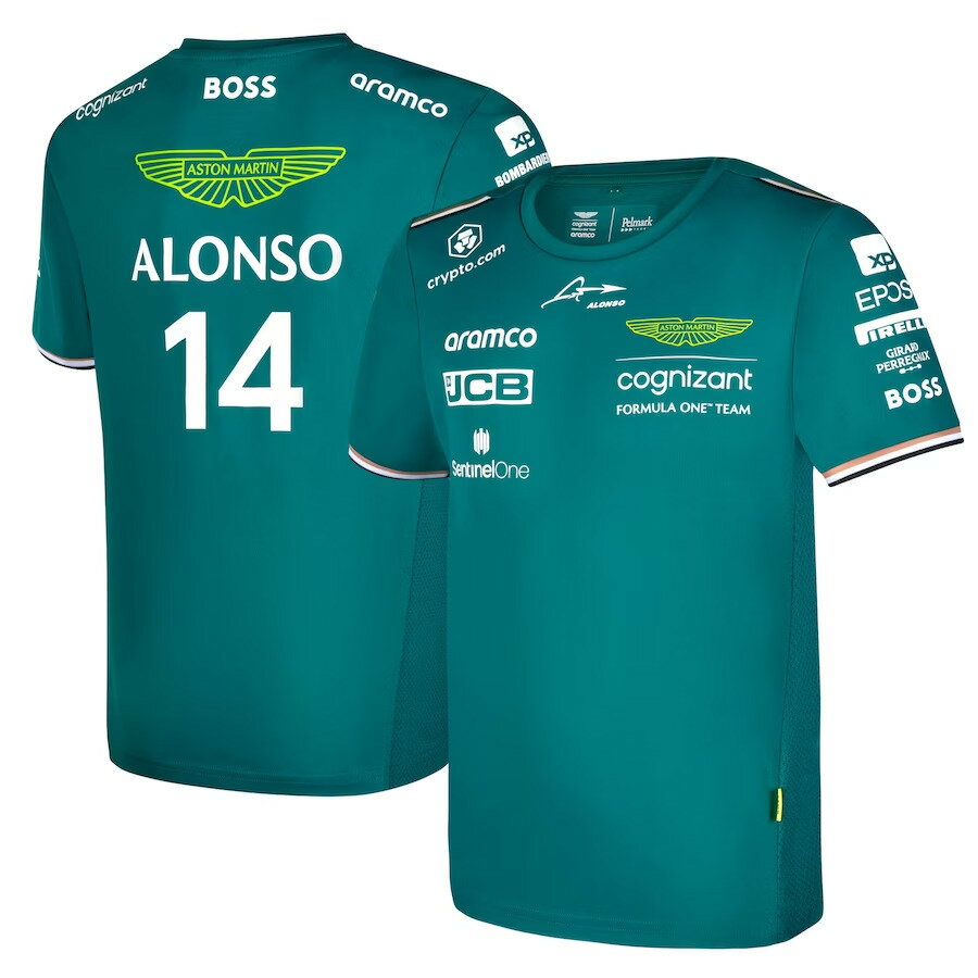 楽天クラブウィナーズ【キッズ】 2023 アストンマーチン アラムコ コグニザント F1 チーム フェルナンド アロンソ Tシャツ Aston Martin F1 子供用