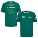 2024 アストンマーチン アラムコ F1 チーム フェルナンド アロンソ ドライバーズ Tシャツ グリーン 緑 公式 Aston Martin オフィシャル モータースポーツ