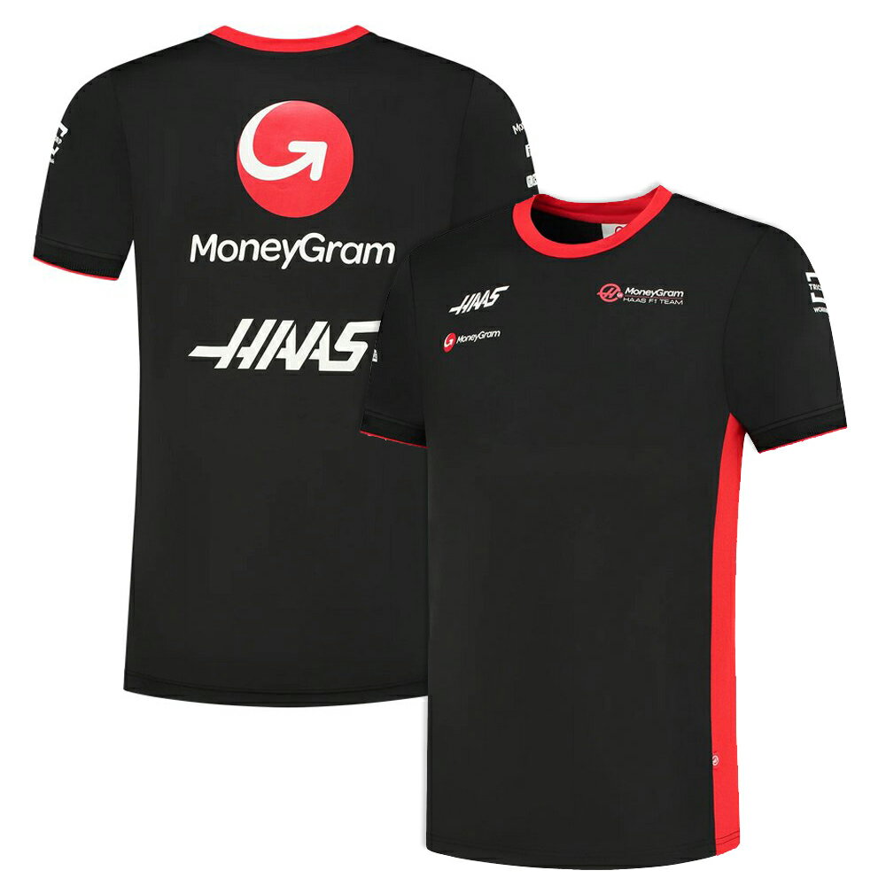 2023 ハース HAAS F1 チーム Tシャツ ブラック / レッド 公式 F1 半袖 黒 赤