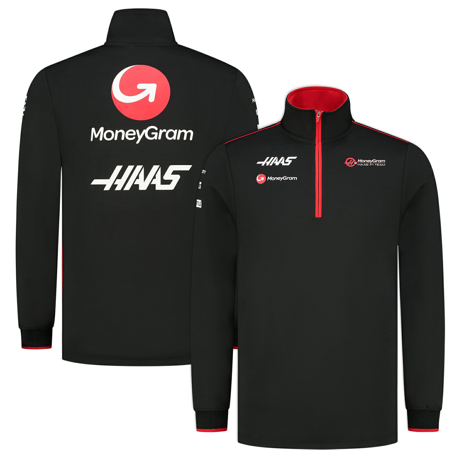 2023 ハース HAAS F1 チーム ハーフジップ スウェット ブラック レッド