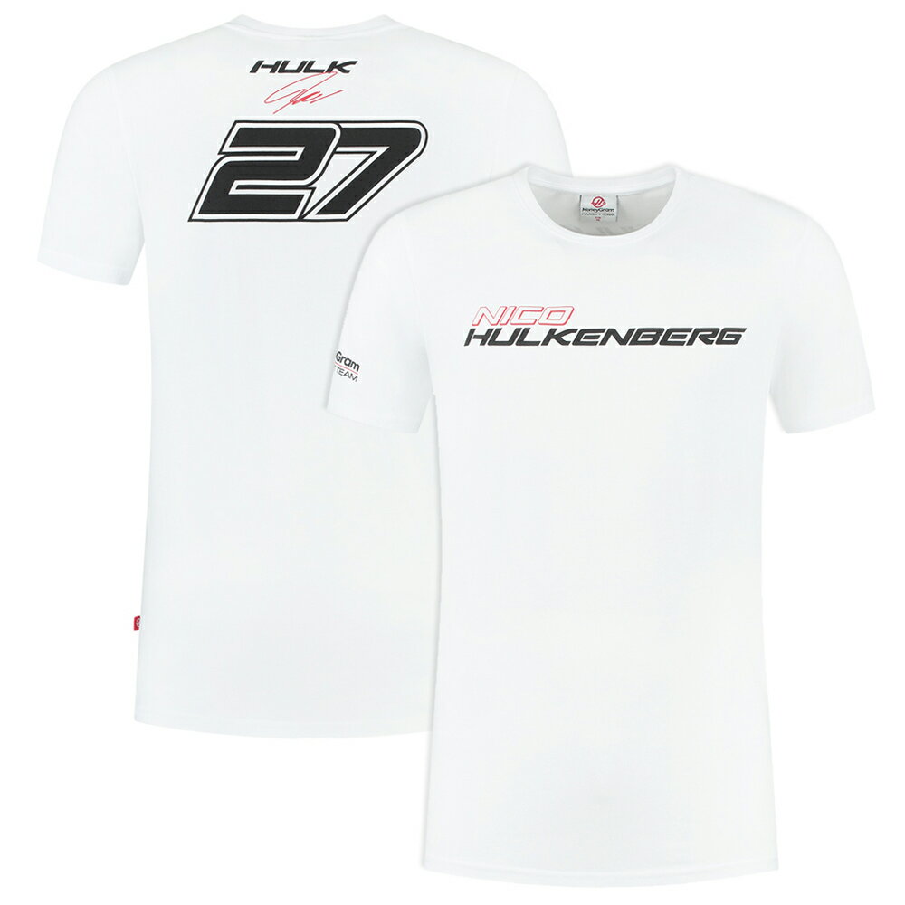 2023 マネーグラム ハース HAAS F1 チーム ニコ ヒュルケンベルグ #27 Tシャツ ホワイト