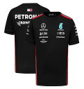 2023 メルセデス AMG ペトロナス チーム オフィシャル Tシャツ / ブラック F1 Mercedes 黒 半袖