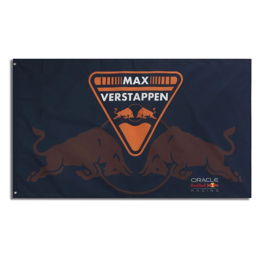 オラクル レッドブル レーシング マックス フェルスタッペン 闘牛ロゴ フラッグ 150x90cm ネイビー 旗