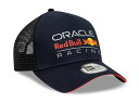 2024 オラクル レッドブル レーシング NEW ERA エッセンシャル トラッカー キャップ ネイビー RED BULL F1 ベースボール スナップバック 帽子 メッシュ レッド