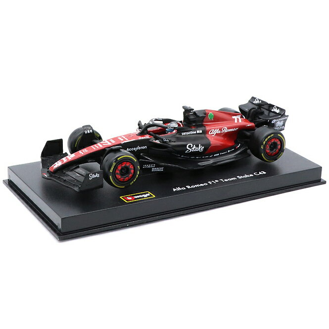 2023 ドライバー＆ケース付き ブラゴ 1/43 スケール アルファロメオ F1 チーム C43 #77 バルテリ ボッタス 模型 ミニチュア ミニカー モデルカー